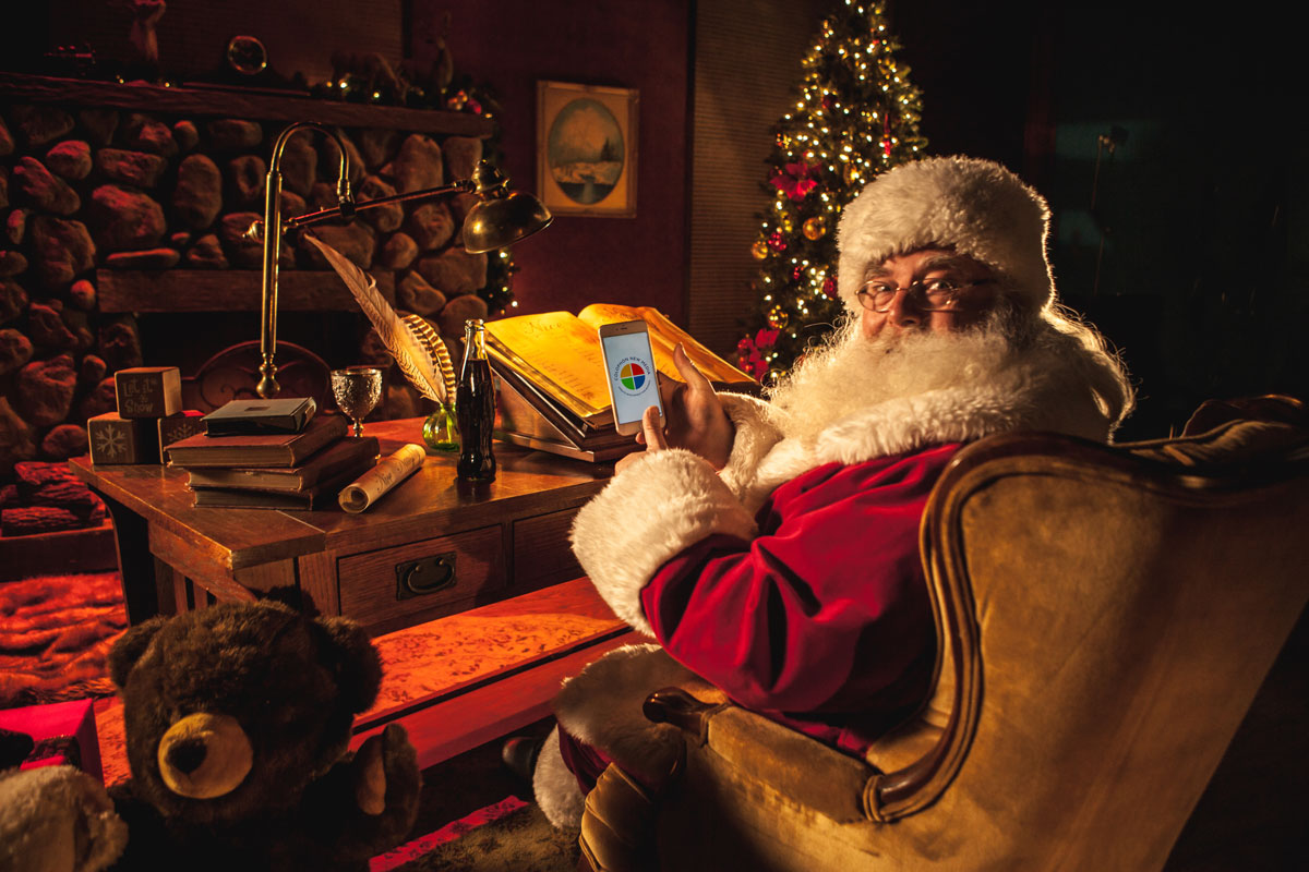 Happy Holiday's from Colophon, Santa on his CNM App