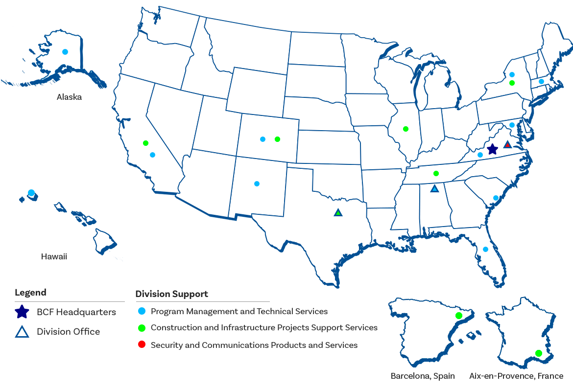 BCF Solutions Offices Map