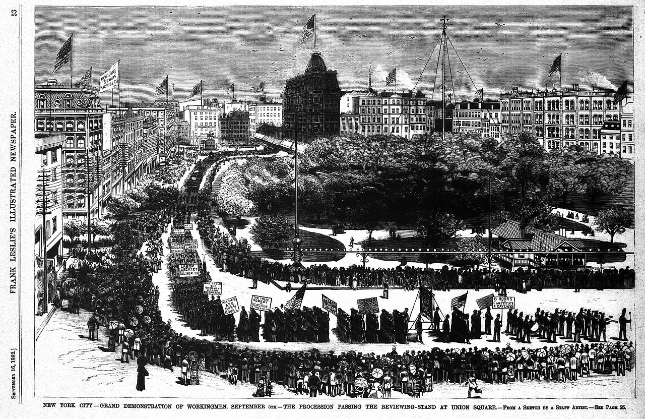 Labor Day Parade in New York's Union Square, 1882
