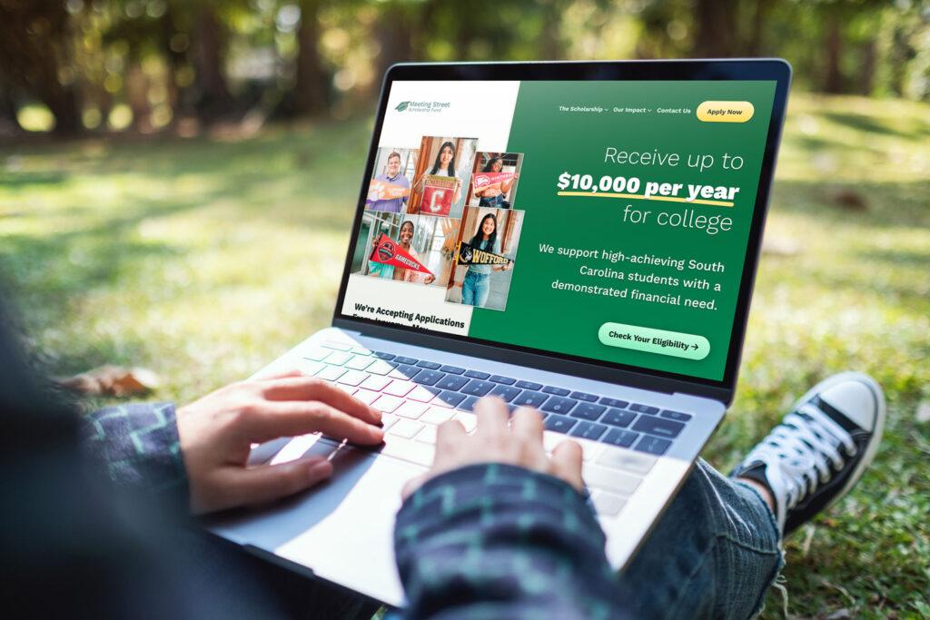 Meeting Street Scholarship Fund's new College Reports features on its website on a smartphone device